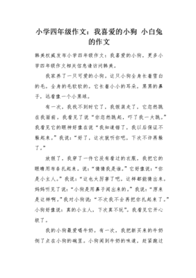 怎么写小白兔的作文四年级作文