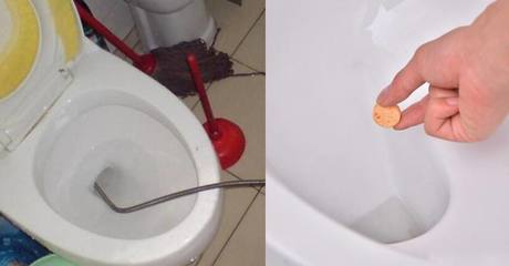 马桶堵了图片