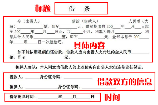 借条 格式