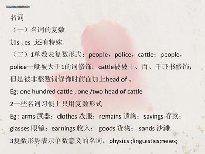 衣服英语单数和复数