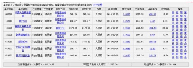 基金定投收益多少