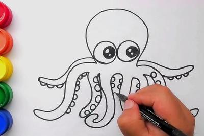 真正的章鱼怎么画