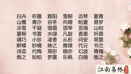 女孩名字典故