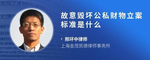 故意毁坏公私财物罪立案标准