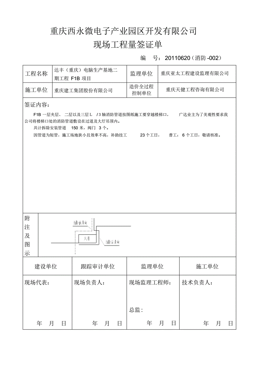 空调工程签证模板