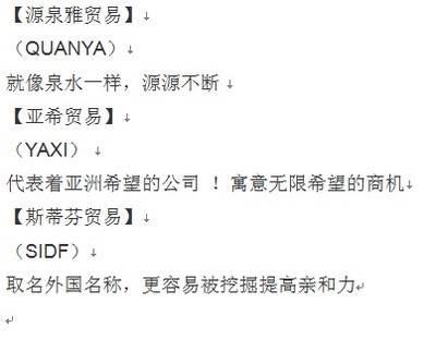 进出口贸易公司起名大全