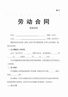 实习劳动合同