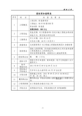 装修工程概况