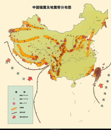 中国的地震带