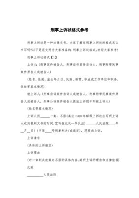 刑事上诉状