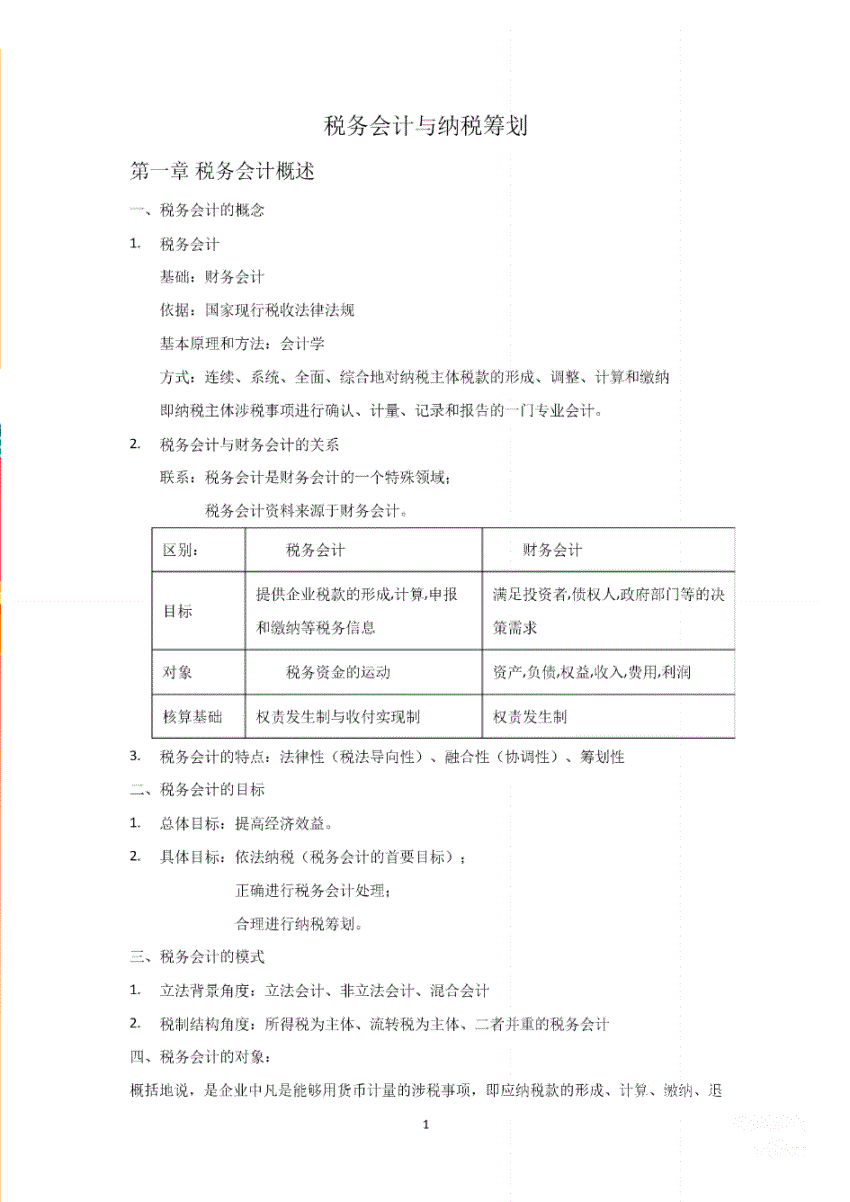 大专税务会计所有公式