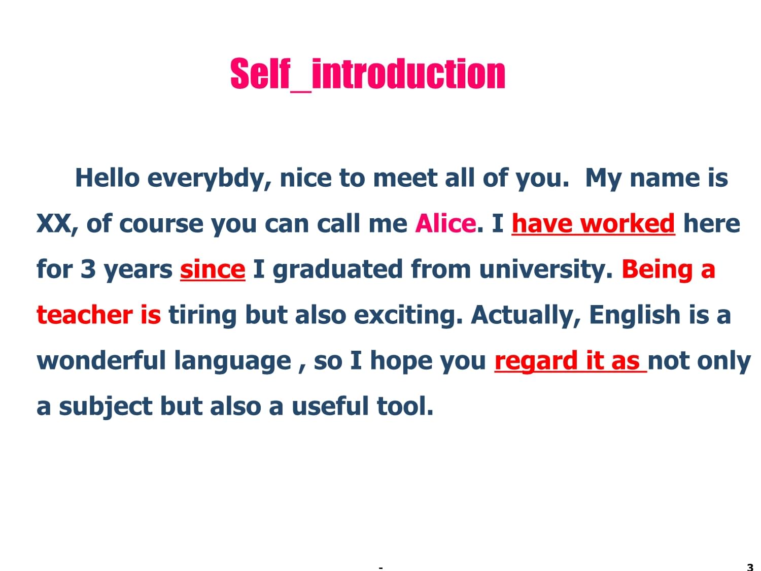self introduction模板
