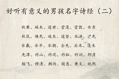 诗经中适合男孩的名字