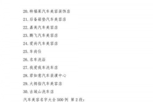 美容取名字大全