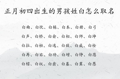 男孩姓白有意义的名字