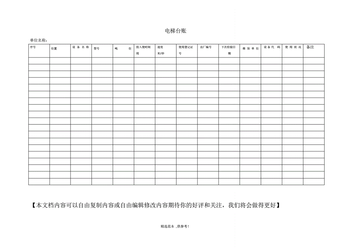 餐饮厨房台账表格