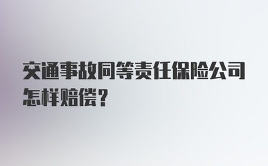 交通事故同等责任保险怎么赔