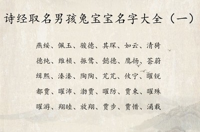 诗经中适合男孩的名字