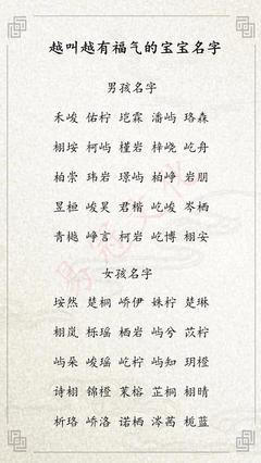 有福气的女孩名字