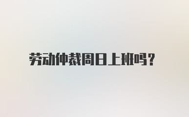 劳动仲裁周末上班吗