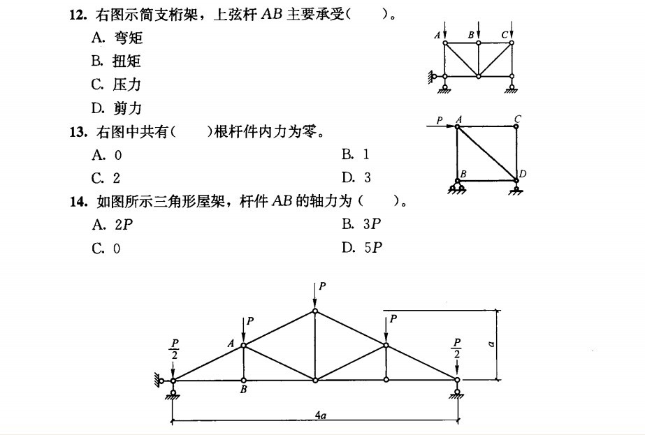 如何判断桁架中的零杆