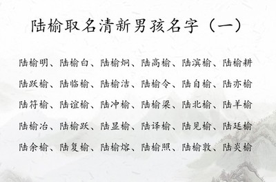 姓陆起名