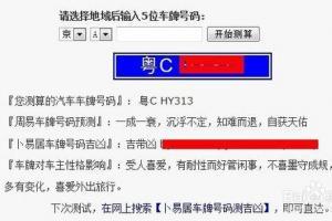 周易测车牌号打分测试
